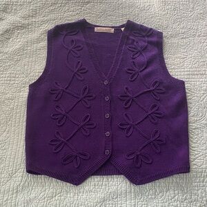 Vintage Purple V-Neck Sweater Vest